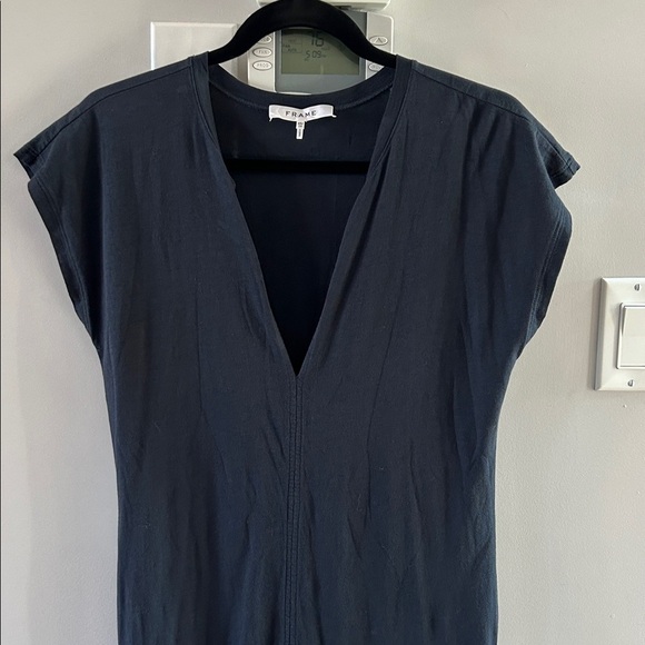 Frame Denim Slit Midi Dress Charcoal - Picture 9 of 10